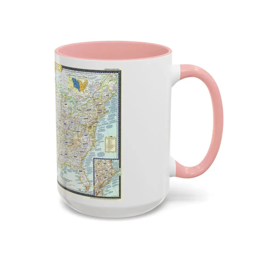 USA - An Historical Map (1953) (Map) Accent Coffee Mug - Go Mug Yourself