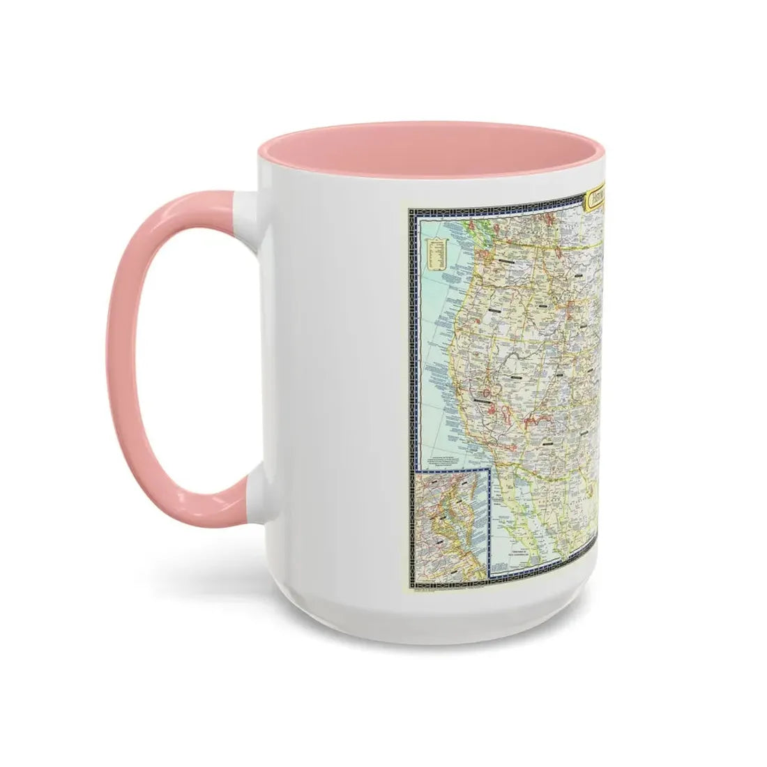 USA - An Historical Map (1953) (Map) Accent Coffee Mug - Go Mug Yourself