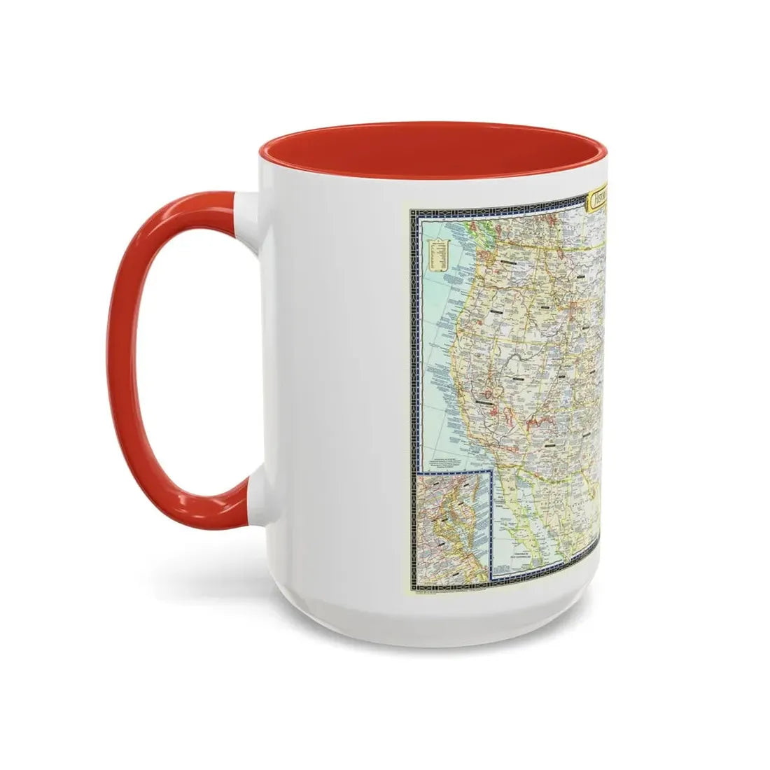 USA - An Historical Map (1953) (Map) Accent Coffee Mug - Go Mug Yourself