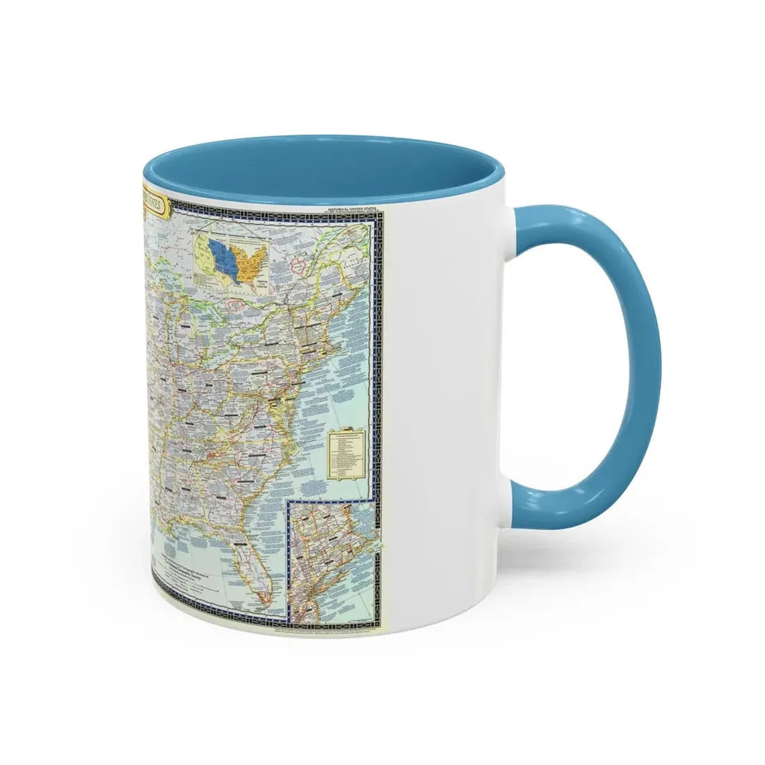 USA - An Historical Map (1953) (Map) Accent Coffee Mug - Go Mug Yourself