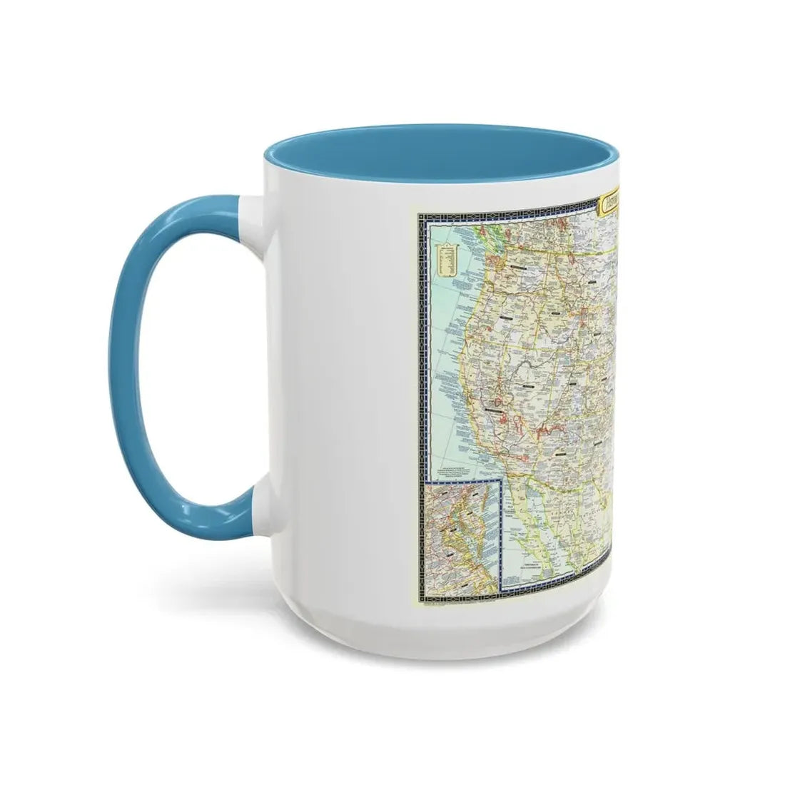 USA - An Historical Map (1953) (Map) Accent Coffee Mug - Go Mug Yourself