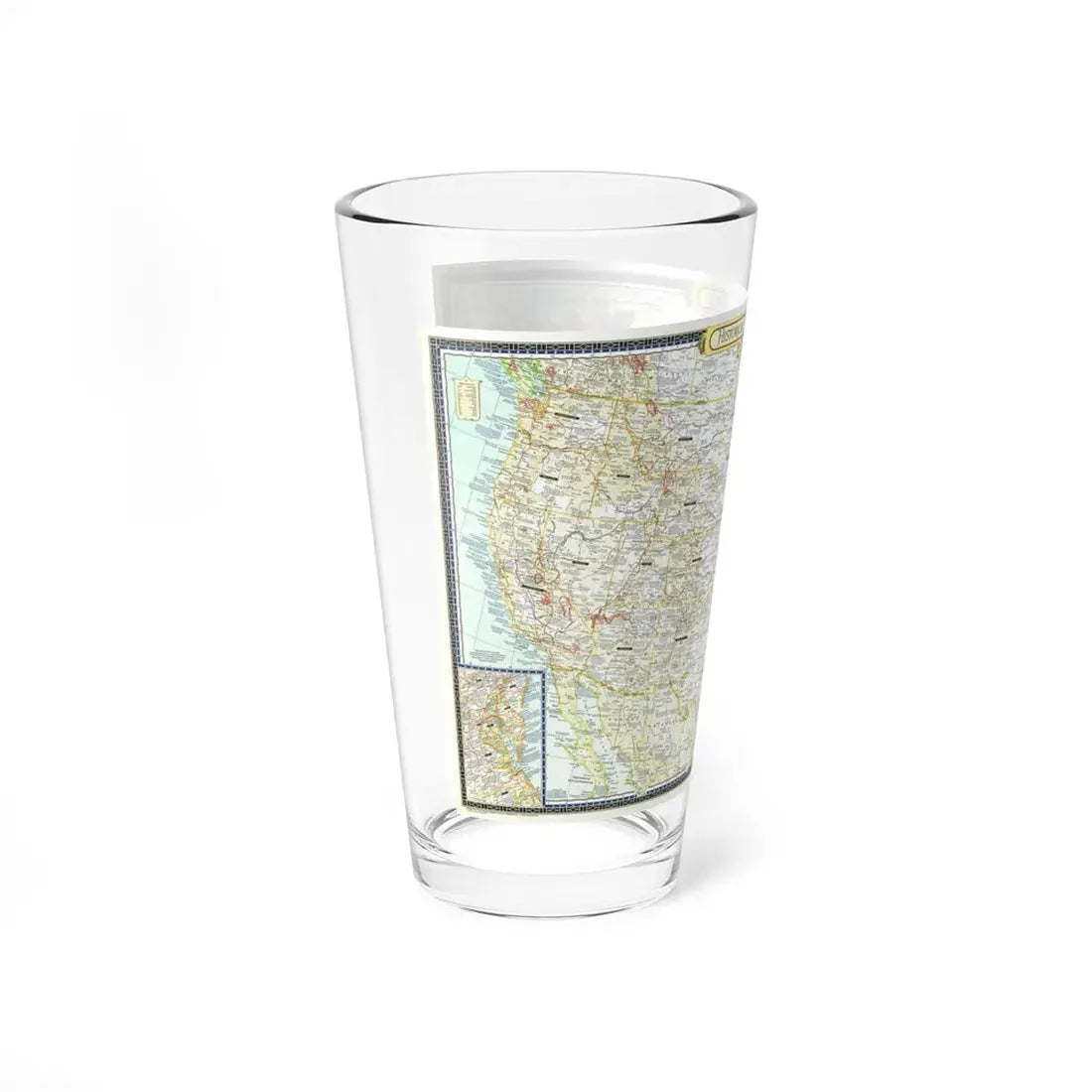 USA - An Historical Map (1953) (Map) Pint Glass 16oz - Go Mug Yourself