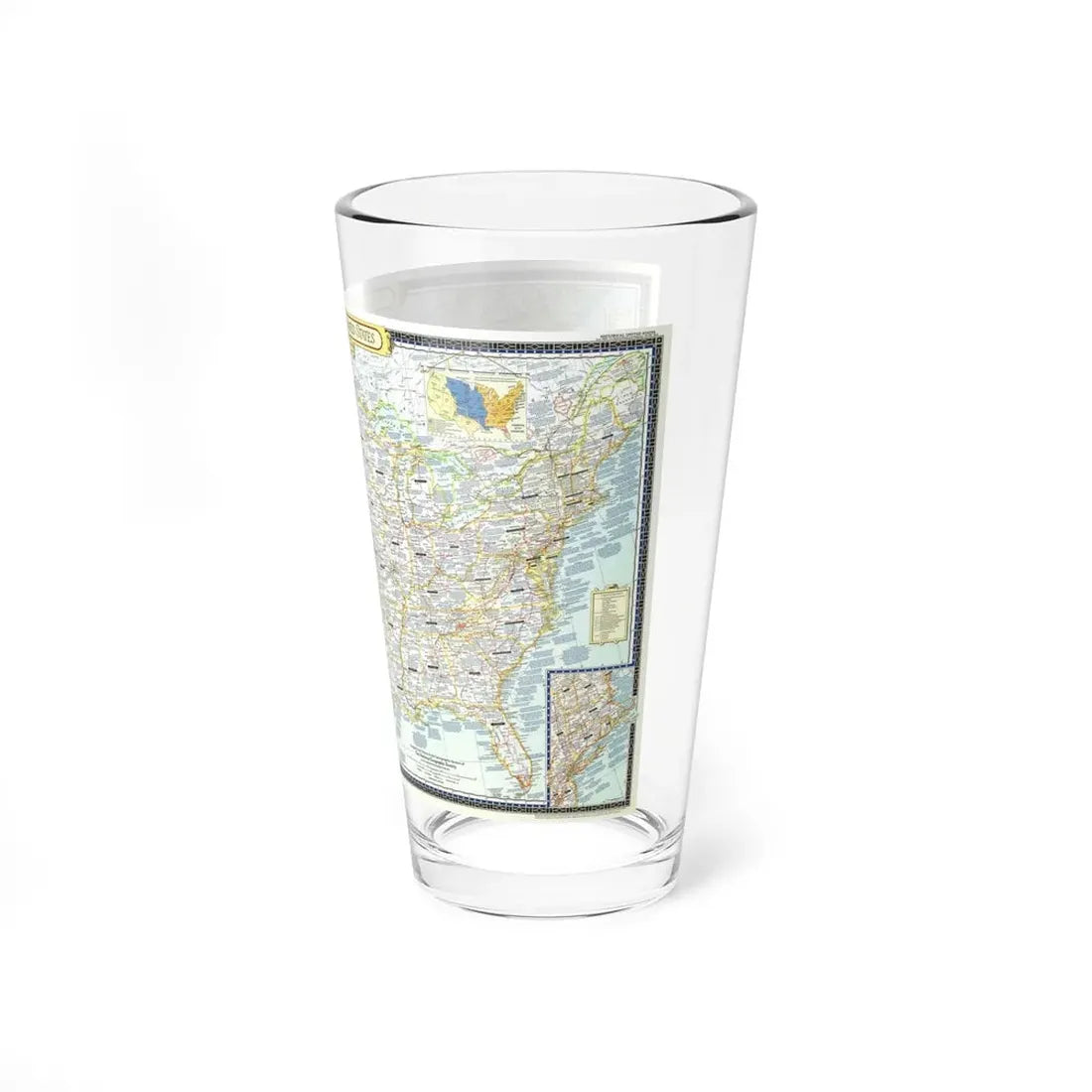USA - An Historical Map (1953) (Map) Pint Glass 16oz - Go Mug Yourself