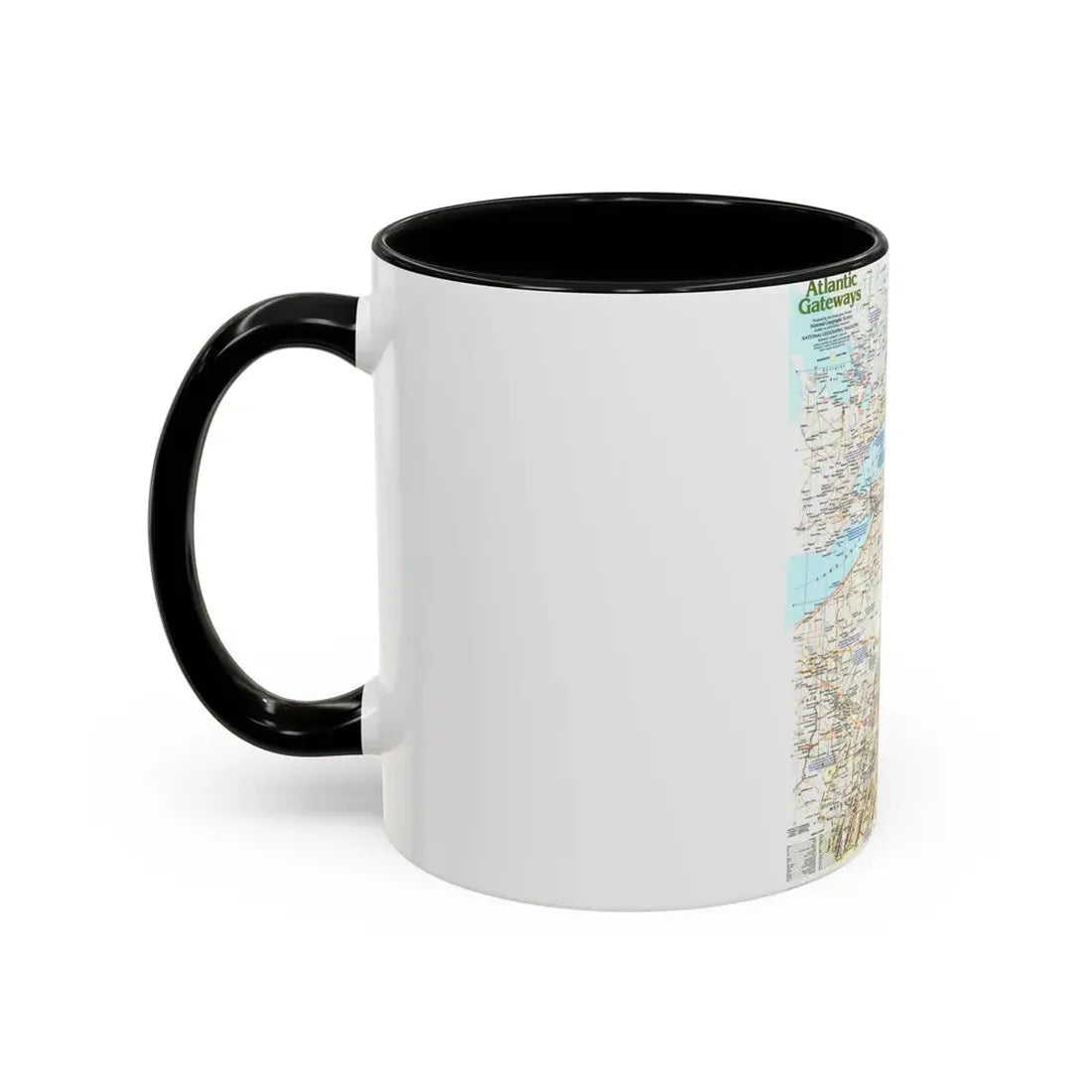 USA - Atlantic Gateways 1 (1983) (Map) Accent Coffee Mug - Go Mug Yourself
