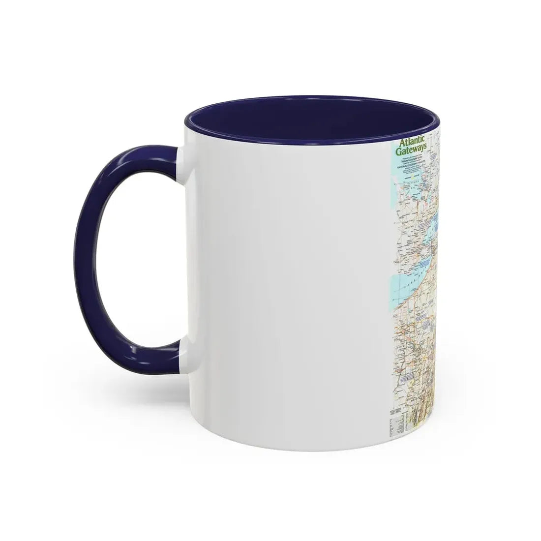 USA - Atlantic Gateways 1 (1983) (Map) Accent Coffee Mug - Go Mug Yourself