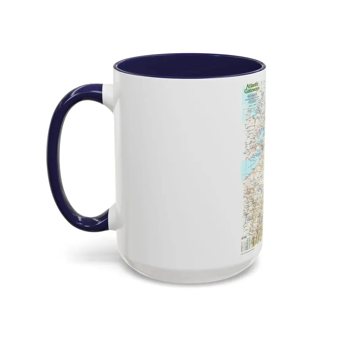 USA - Atlantic Gateways 1 (1983) (Map) Accent Coffee Mug - Go Mug Yourself