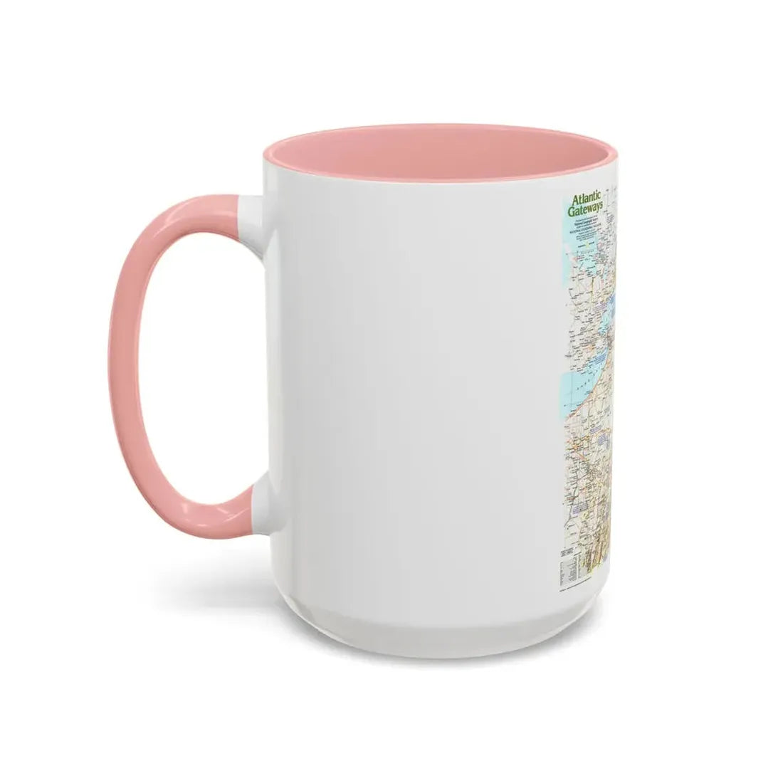 USA - Atlantic Gateways 1 (1983) (Map) Accent Coffee Mug - Go Mug Yourself
