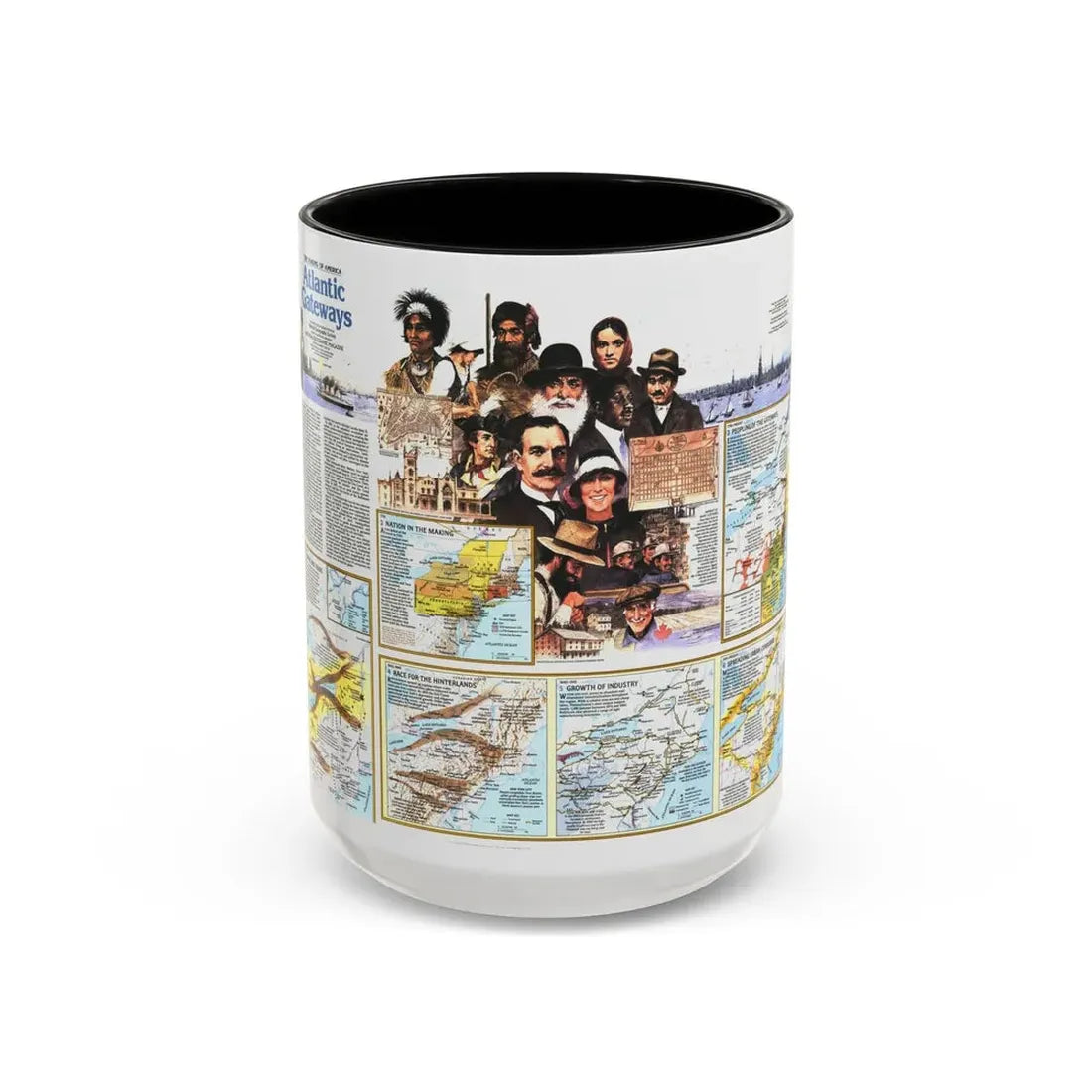 USA - Atlantic Gateways 2 (1983) (Map) Accent Coffee Mug 15oz Black - Go Mug Yourself