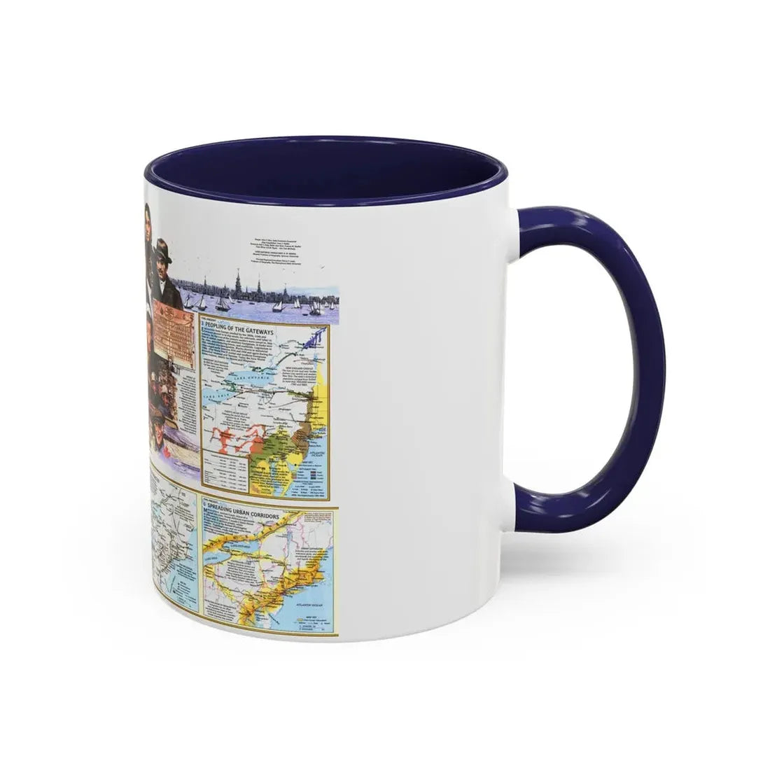 USA - Atlantic Gateways 2 (1983) (Map) Accent Coffee Mug - Go Mug Yourself