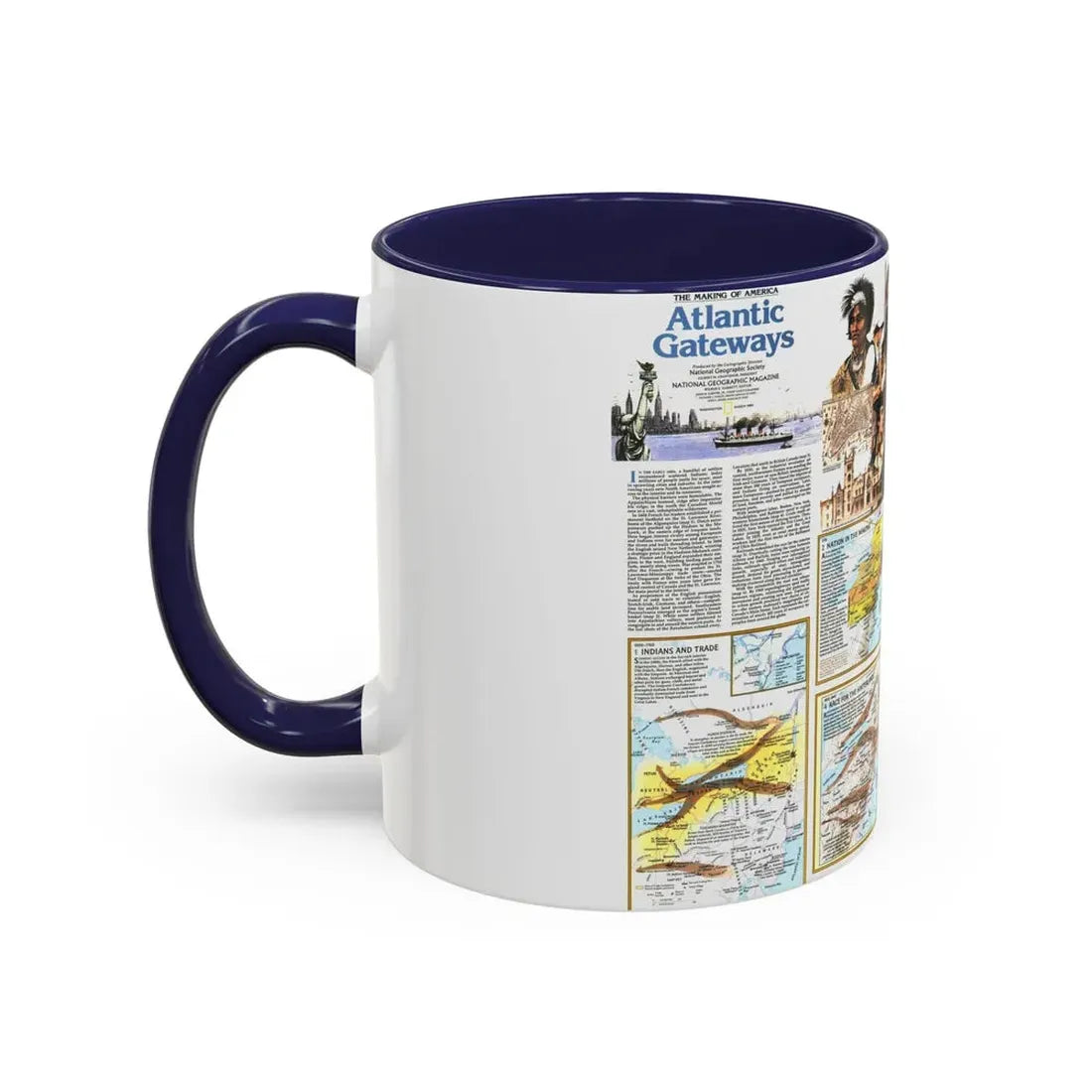USA - Atlantic Gateways 2 (1983) (Map) Accent Coffee Mug - Go Mug Yourself