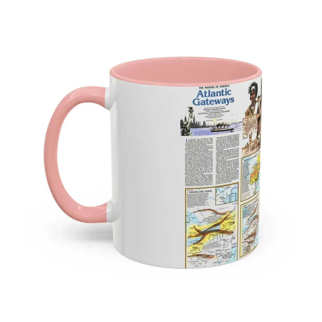 USA - Atlantic Gateways 2 (1983) (Map) Accent Coffee Mug - Go Mug Yourself