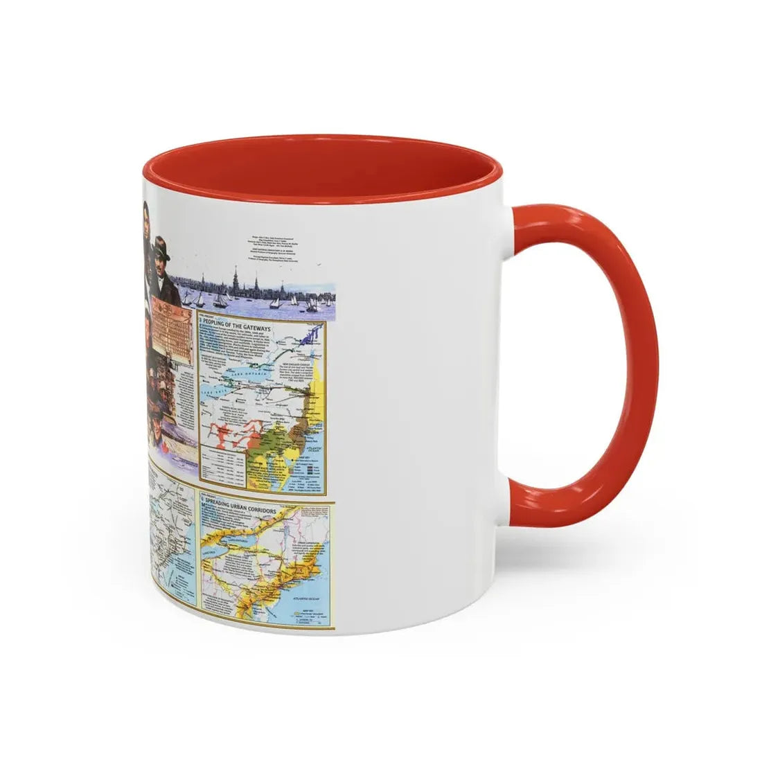 USA - Atlantic Gateways 2 (1983) (Map) Accent Coffee Mug - Go Mug Yourself