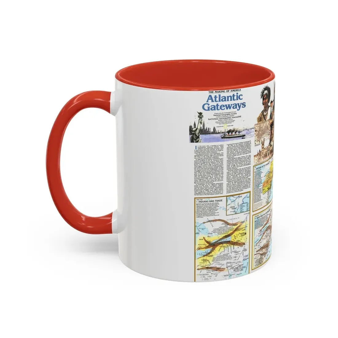 USA - Atlantic Gateways 2 (1983) (Map) Accent Coffee Mug - Go Mug Yourself