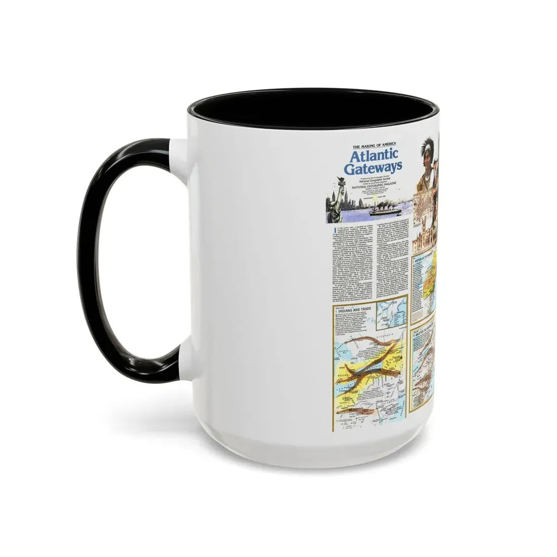 USA - Atlantic Gateways 2 (1983) (Map) Accent Coffee Mug - Go Mug Yourself