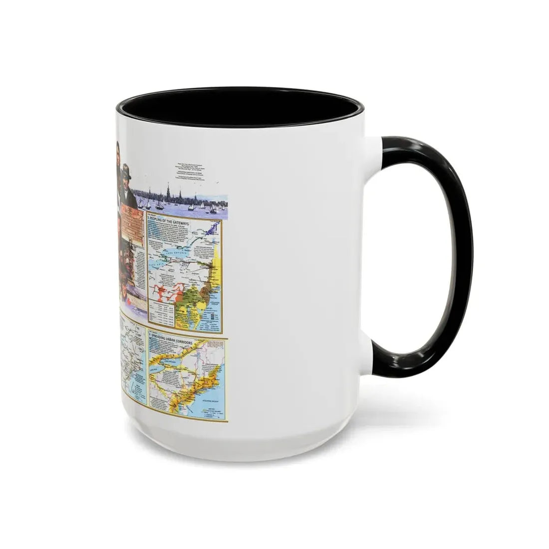 USA - Atlantic Gateways 2 (1983) (Map) Accent Coffee Mug - Go Mug Yourself