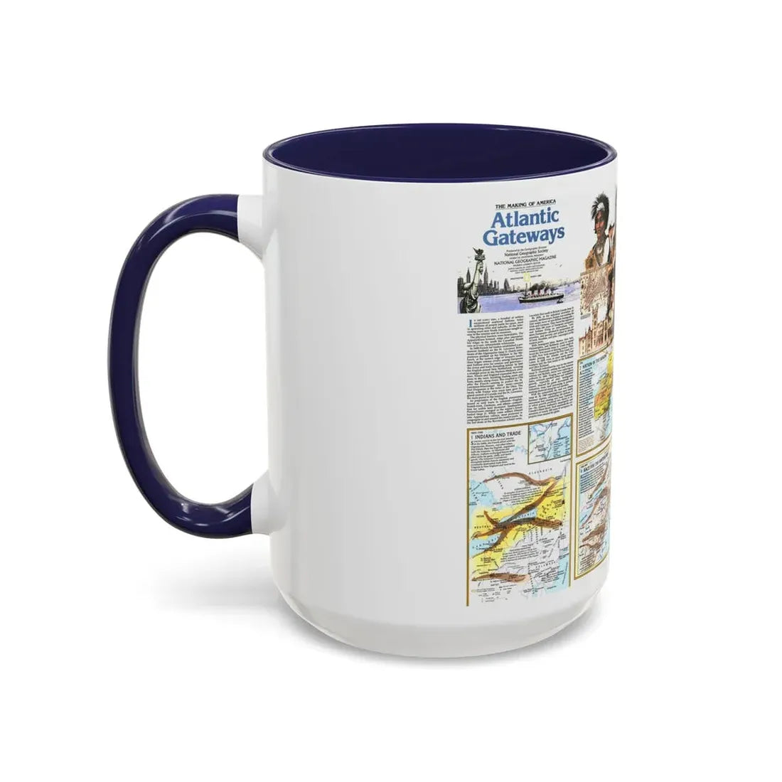 USA - Atlantic Gateways 2 (1983) (Map) Accent Coffee Mug - Go Mug Yourself