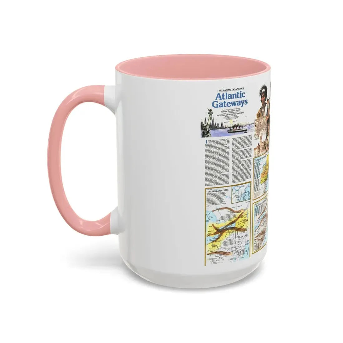 USA - Atlantic Gateways 2 (1983) (Map) Accent Coffee Mug - Go Mug Yourself