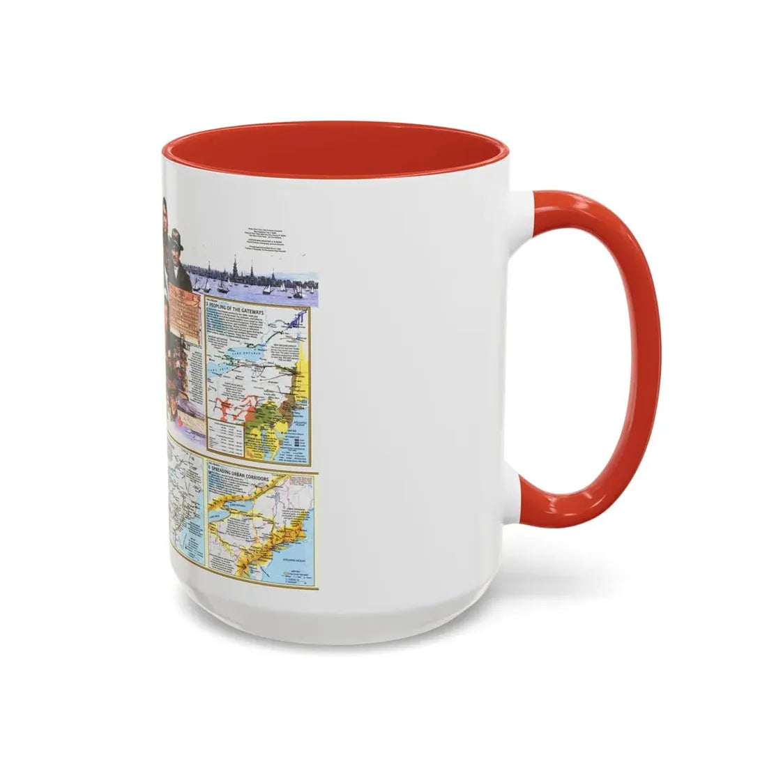 USA - Atlantic Gateways 2 (1983) (Map) Accent Coffee Mug - Go Mug Yourself