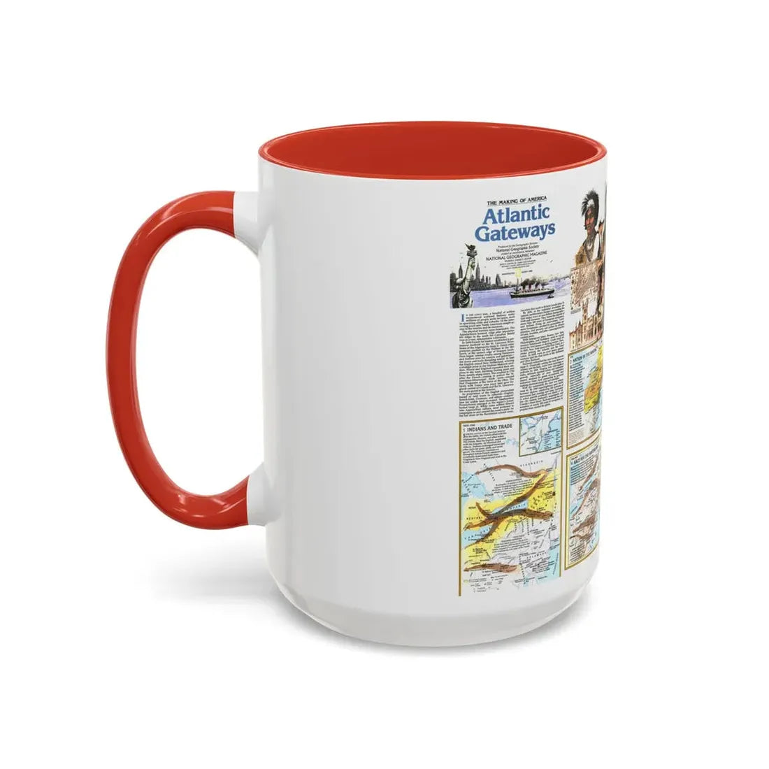 USA - Atlantic Gateways 2 (1983) (Map) Accent Coffee Mug - Go Mug Yourself