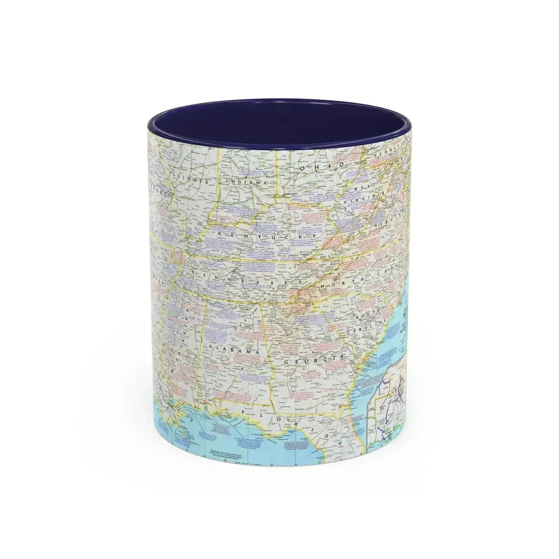 USA - Battlefields of the Civil War 1 (1961) (Map) Accent Coffee Mug 11oz Navy - Go Mug Yourself