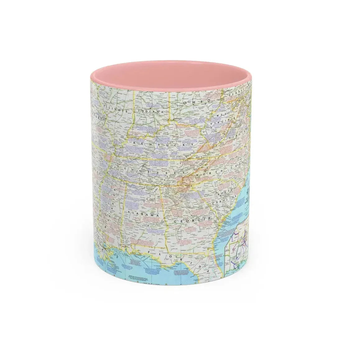 USA - Battlefields of the Civil War 1 (1961) (Map) Accent Coffee Mug 11oz Pink - Go Mug Yourself