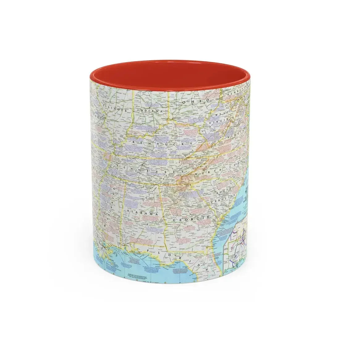 USA - Battlefields of the Civil War 1 (1961) (Map) Accent Coffee Mug 11oz Red - Go Mug Yourself
