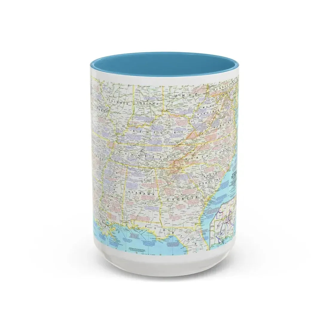 USA - Battlefields of the Civil War 1 (1961) (Map) Accent Coffee Mug 15oz Light Blue - Go Mug Yourself