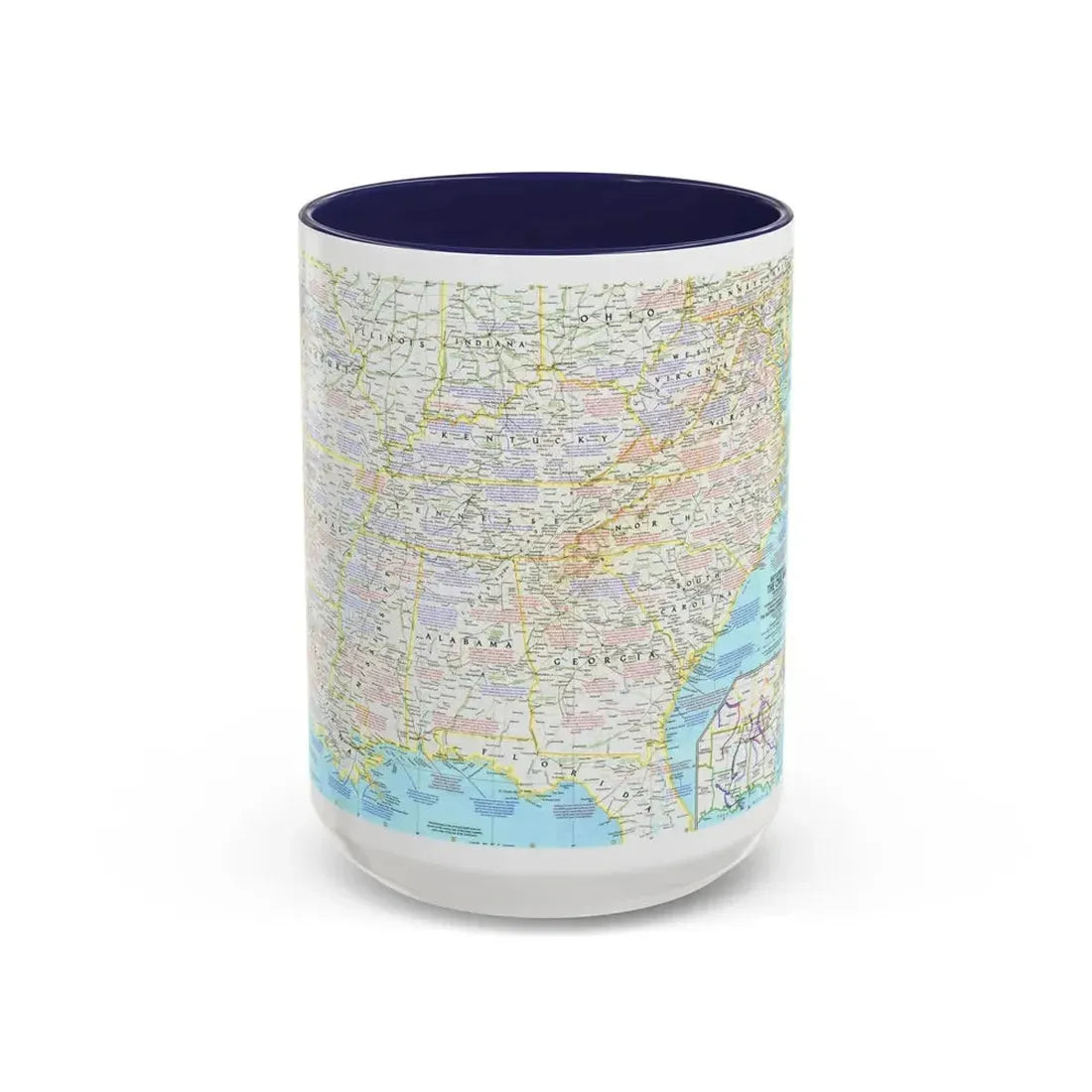 USA - Battlefields of the Civil War 1 (1961) (Map) Accent Coffee Mug 15oz Navy - Go Mug Yourself