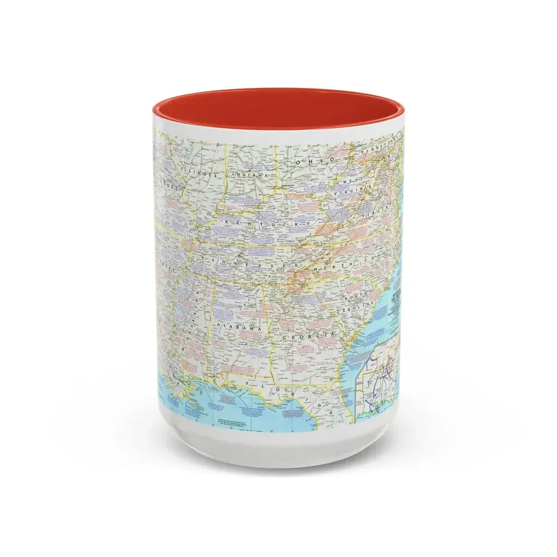 USA - Battlefields of the Civil War 1 (1961) (Map) Accent Coffee Mug 15oz Red - Go Mug Yourself