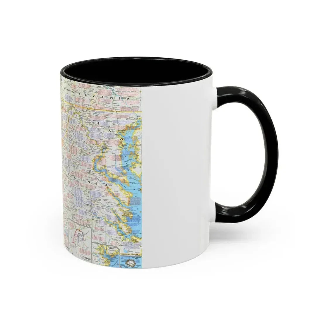USA - Battlefields of the Civil War 2 (1961) (Map) Accent Coffee Mug - Go Mug Yourself
