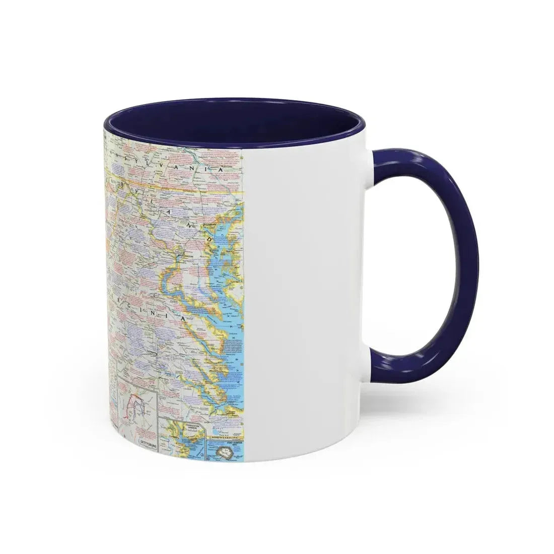 USA - Battlefields of the Civil War 2 (1961) (Map) Accent Coffee Mug - Go Mug Yourself