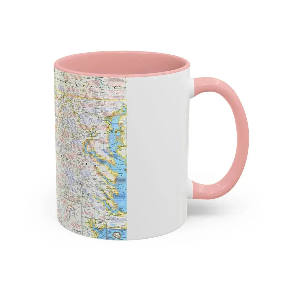 USA - Battlefields of the Civil War 2 (1961) (Map) Accent Coffee Mug - Go Mug Yourself