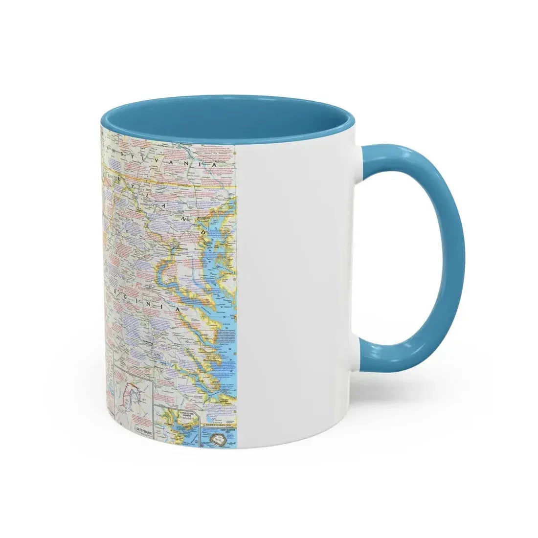 USA - Battlefields of the Civil War 2 (1961) (Map) Accent Coffee Mug - Go Mug Yourself