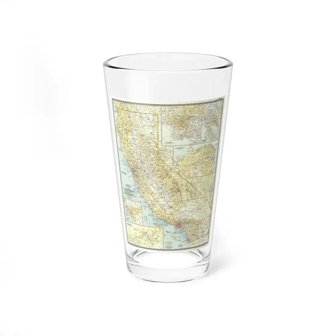 USA - California (1954) (Map) Pint Glass 16oz - Go Mug Yourself