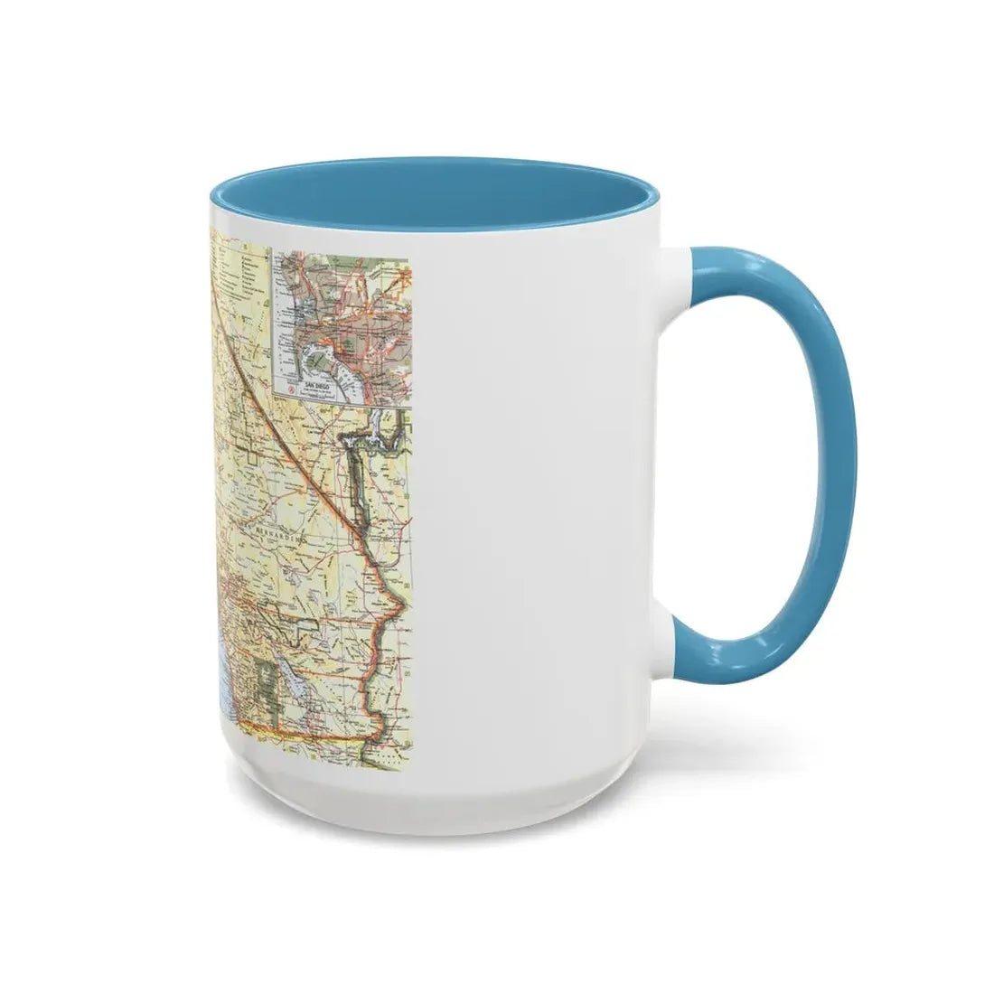 USA - California, Southern (1966) (Map) Accent Coffee Mug - Go Mug Yourself