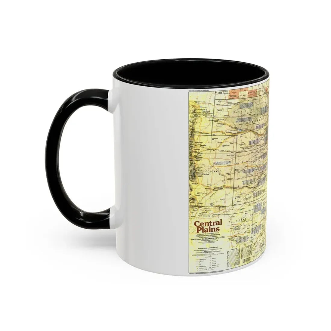 USA - Central Plains 1 (1985) (Map) Accent Coffee Mug - Go Mug Yourself