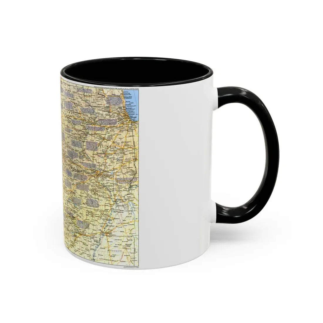 USA - Central Plains 1 (1985) (Map) Accent Coffee Mug - Go Mug Yourself