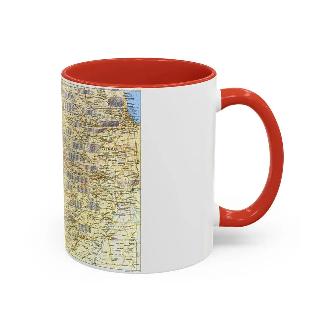 USA - Central Plains 1 (1985) (Map) Accent Coffee Mug - Go Mug Yourself