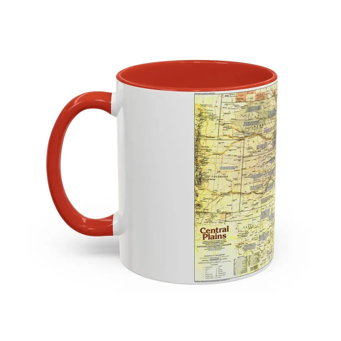 USA - Central Plains 1 (1985) (Map) Accent Coffee Mug - Go Mug Yourself