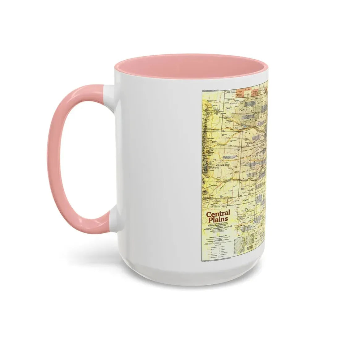 USA - Central Plains 1 (1985) (Map) Accent Coffee Mug - Go Mug Yourself