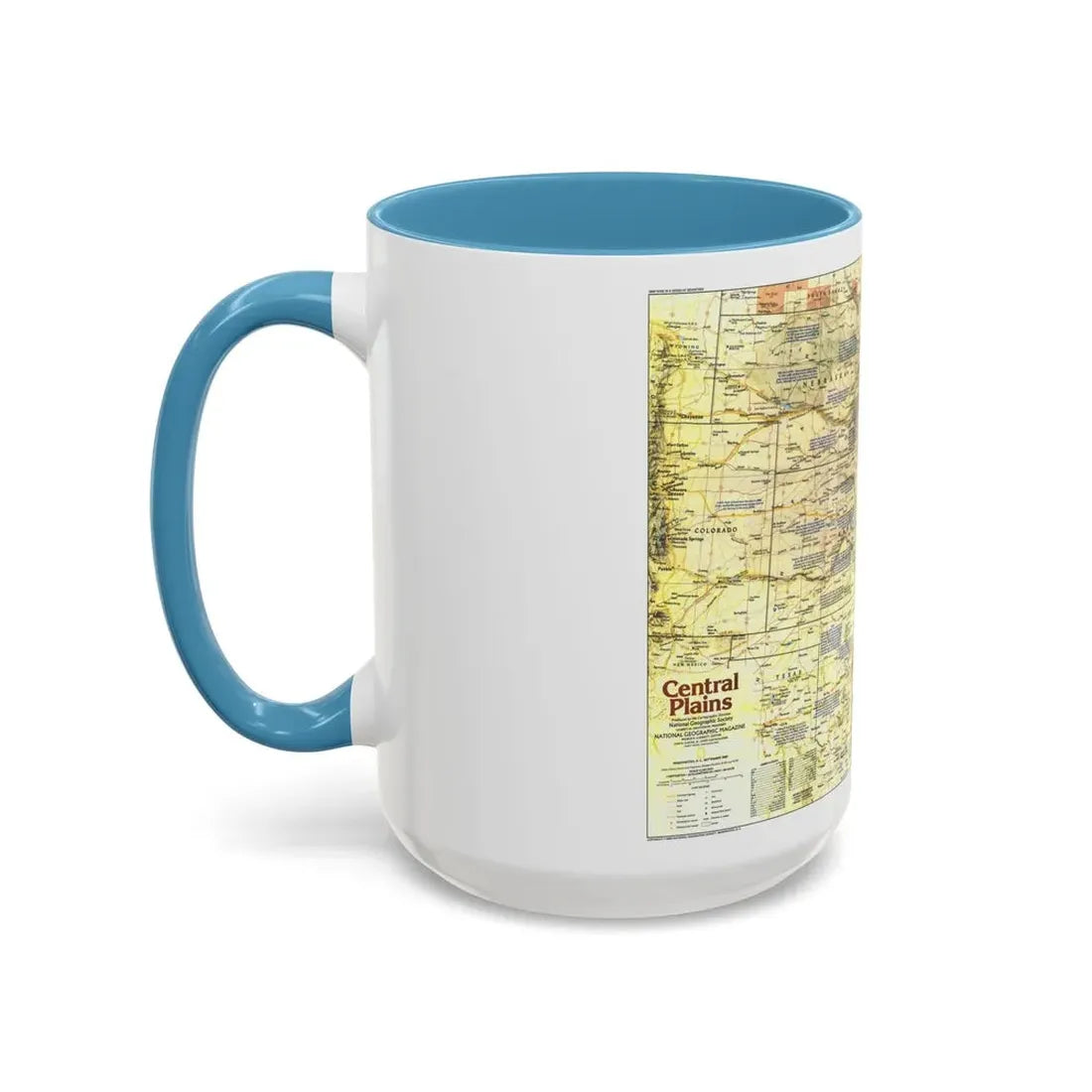 USA - Central Plains 1 (1985) (Map) Accent Coffee Mug - Go Mug Yourself