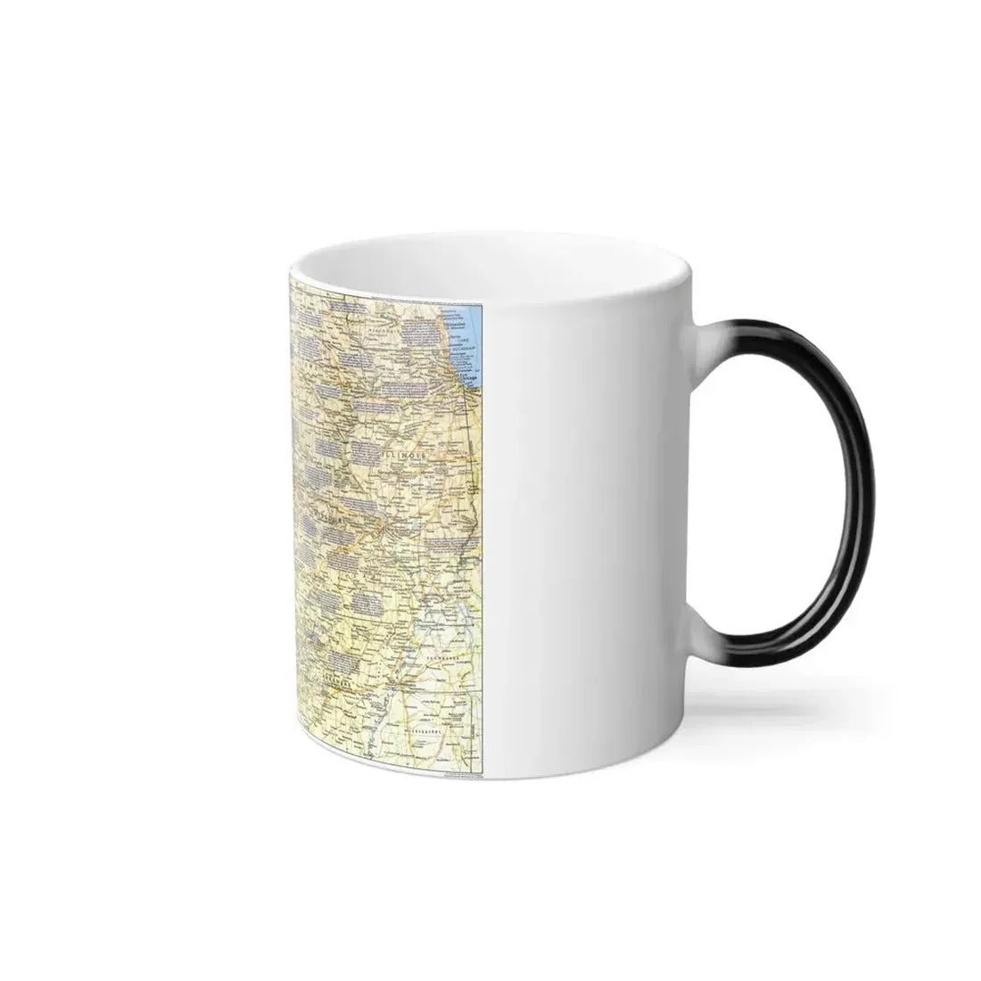 USA - Central Plains 1 (1985) (Map) Color Changing Mug 11oz - Go Mug Yourself