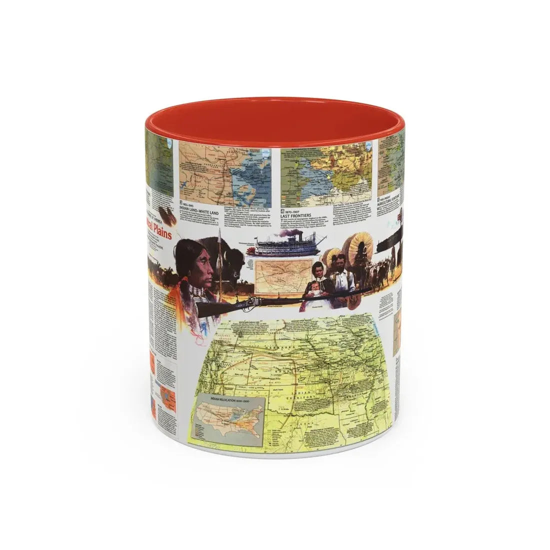 USA - Central Plains 2 (1985) (Map) Accent Coffee Mug 11oz Red - Go Mug Yourself
