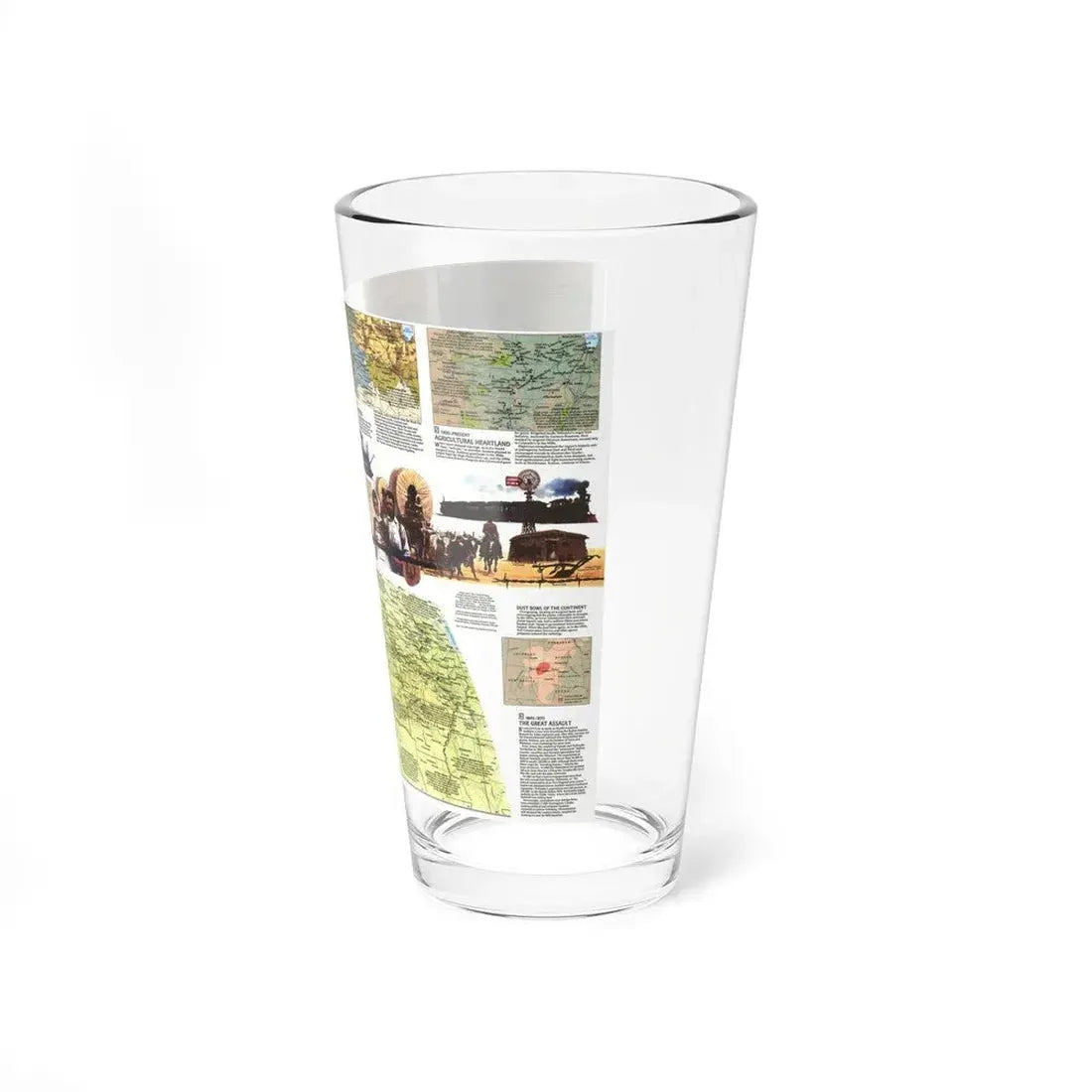 USA - Central Plains 2 (1985) (Map) Pint Glass 16oz - Go Mug Yourself