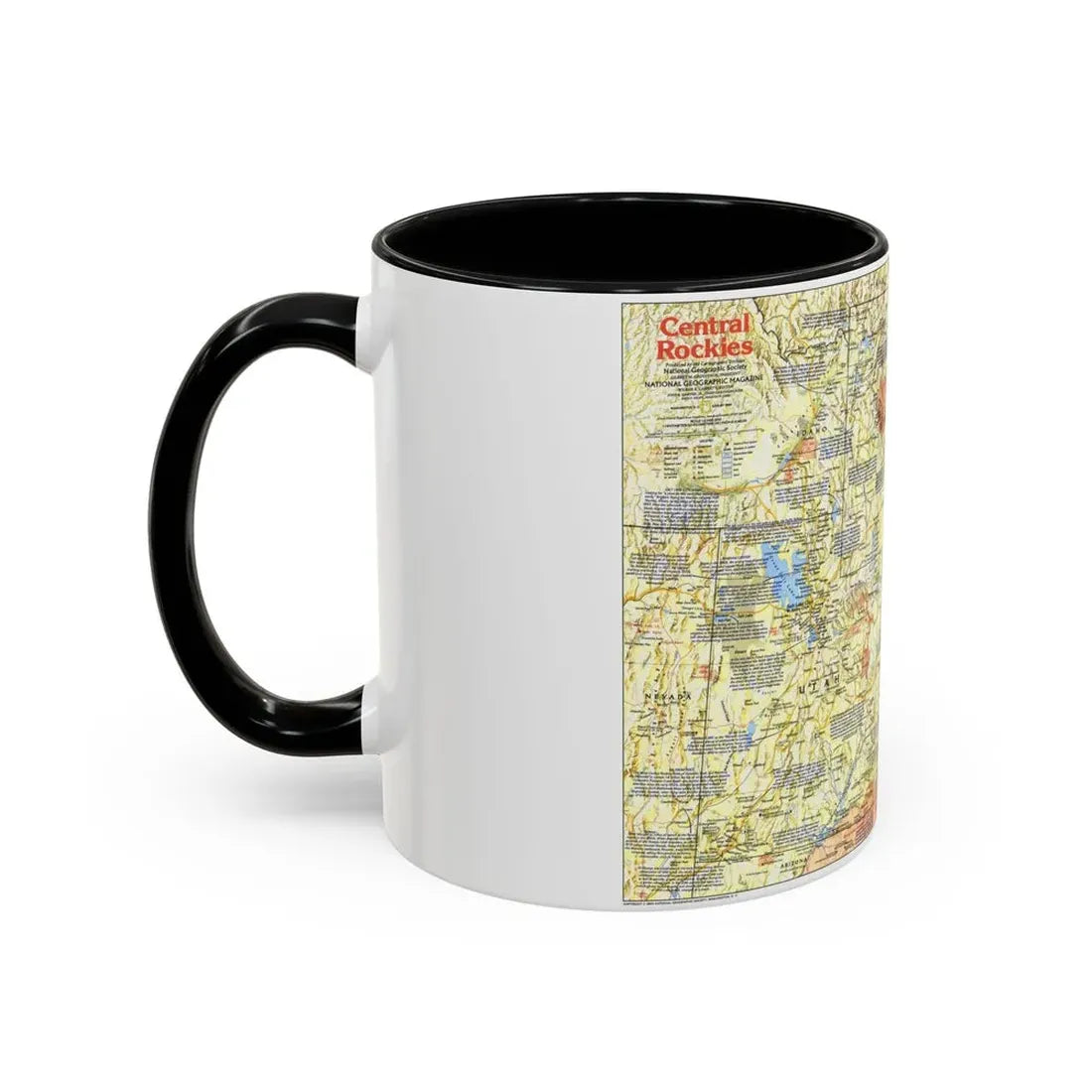 USA - Central Rockies 1 (1984) (Map) Accent Coffee Mug - Go Mug Yourself