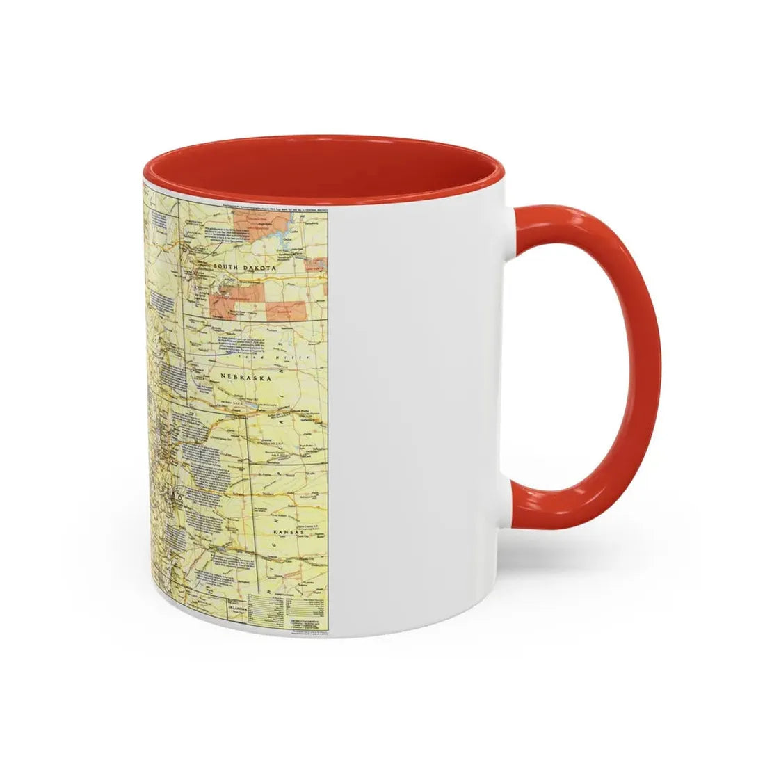 USA - Central Rockies 1 (1984) (Map) Accent Coffee Mug - Go Mug Yourself