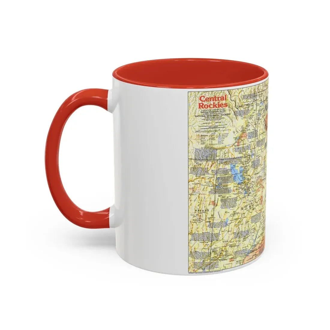 USA - Central Rockies 1 (1984) (Map) Accent Coffee Mug - Go Mug Yourself