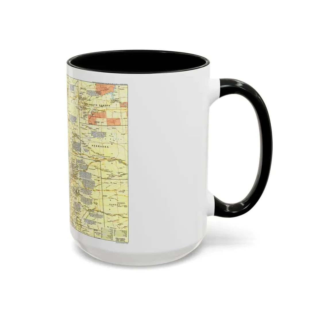USA - Central Rockies 1 (1984) (Map) Accent Coffee Mug - Go Mug Yourself