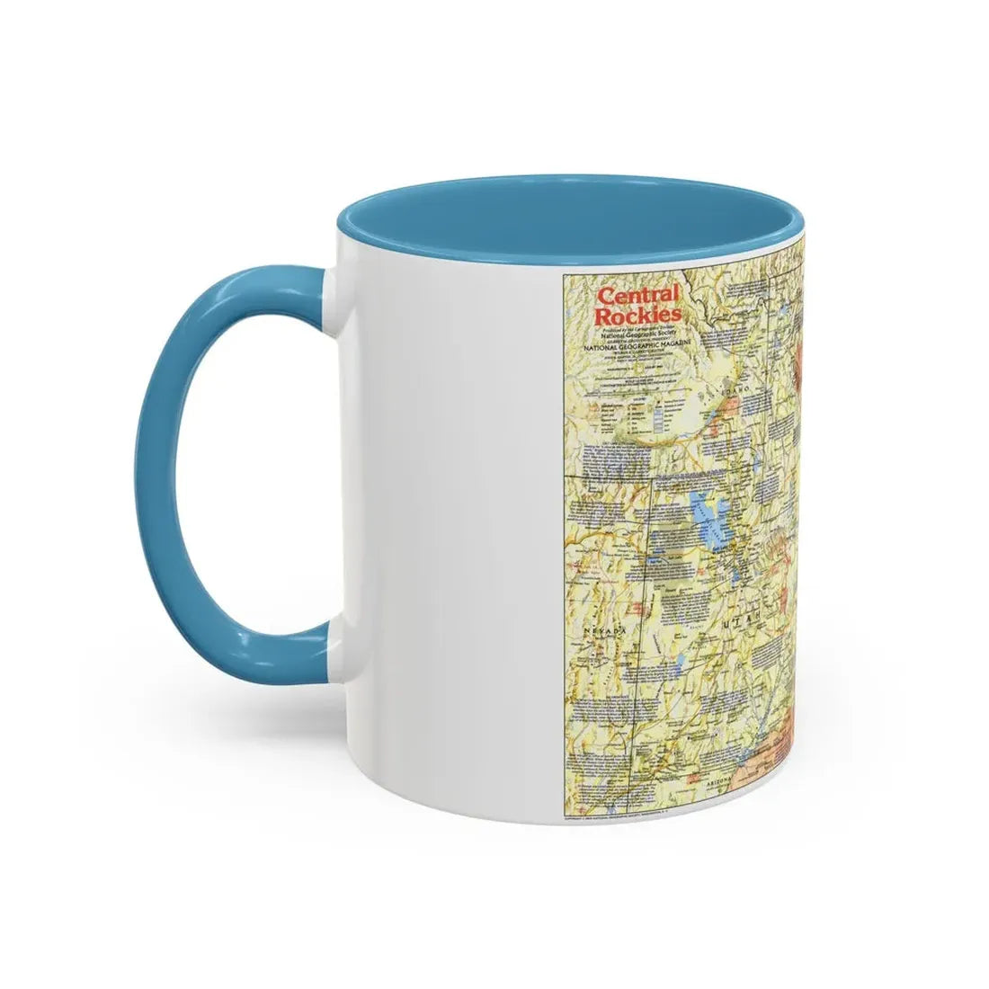 USA - Central Rockies 1 (1984) (Map) Accent Coffee Mug - Go Mug Yourself