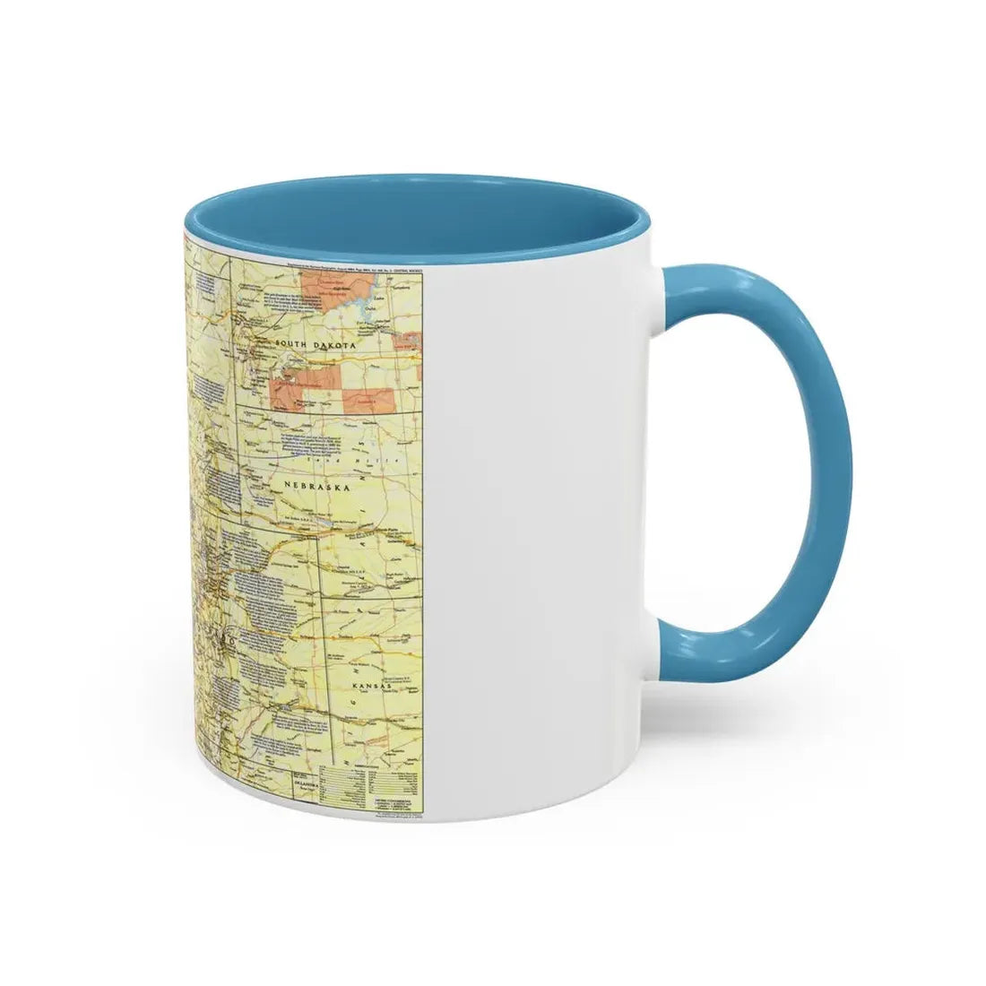 USA - Central Rockies 1 (1984) (Map) Accent Coffee Mug - Go Mug Yourself